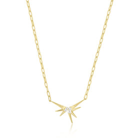 Ania Haie Ketting - Gold sparkle spike pendant