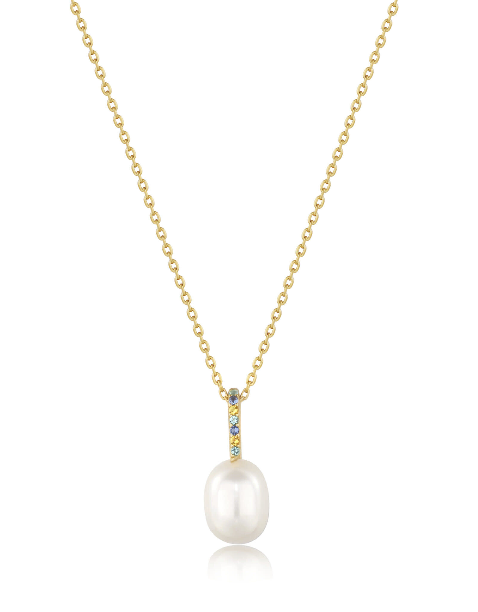 Ania Haie Ania Haie - Gold gem pearl drop pendant ketting