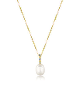 Ania Haie Ketting - Gem pearl drop pendant - gold