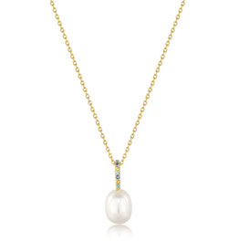 Ania Haie Ketting - Gem pearl drop pendant - goud