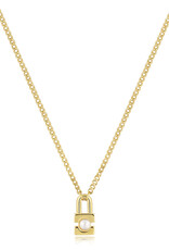 Ania Haie Ketting - Pearl padlock - goud