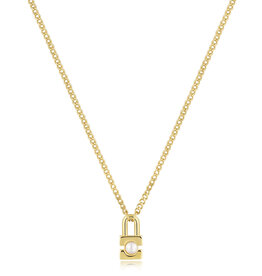 Ania Haie Ketting - Pearl padlock - goud