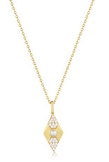 Ania Haie Ketting - Pearl geometric pendant - goud