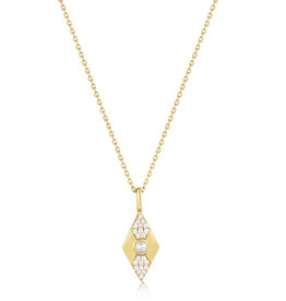 Ania Haie Ketting - Pearl geometric pendant - gold