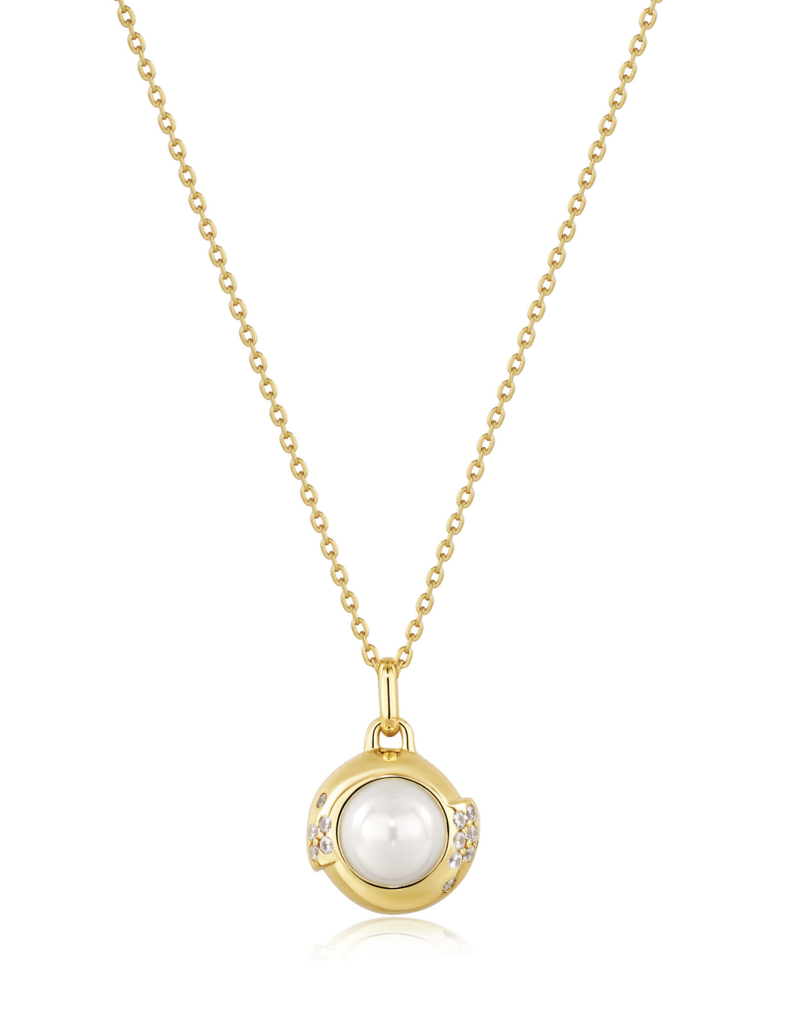 Ania Haie Ania Haie - Gold pearl sphere pendant ketting