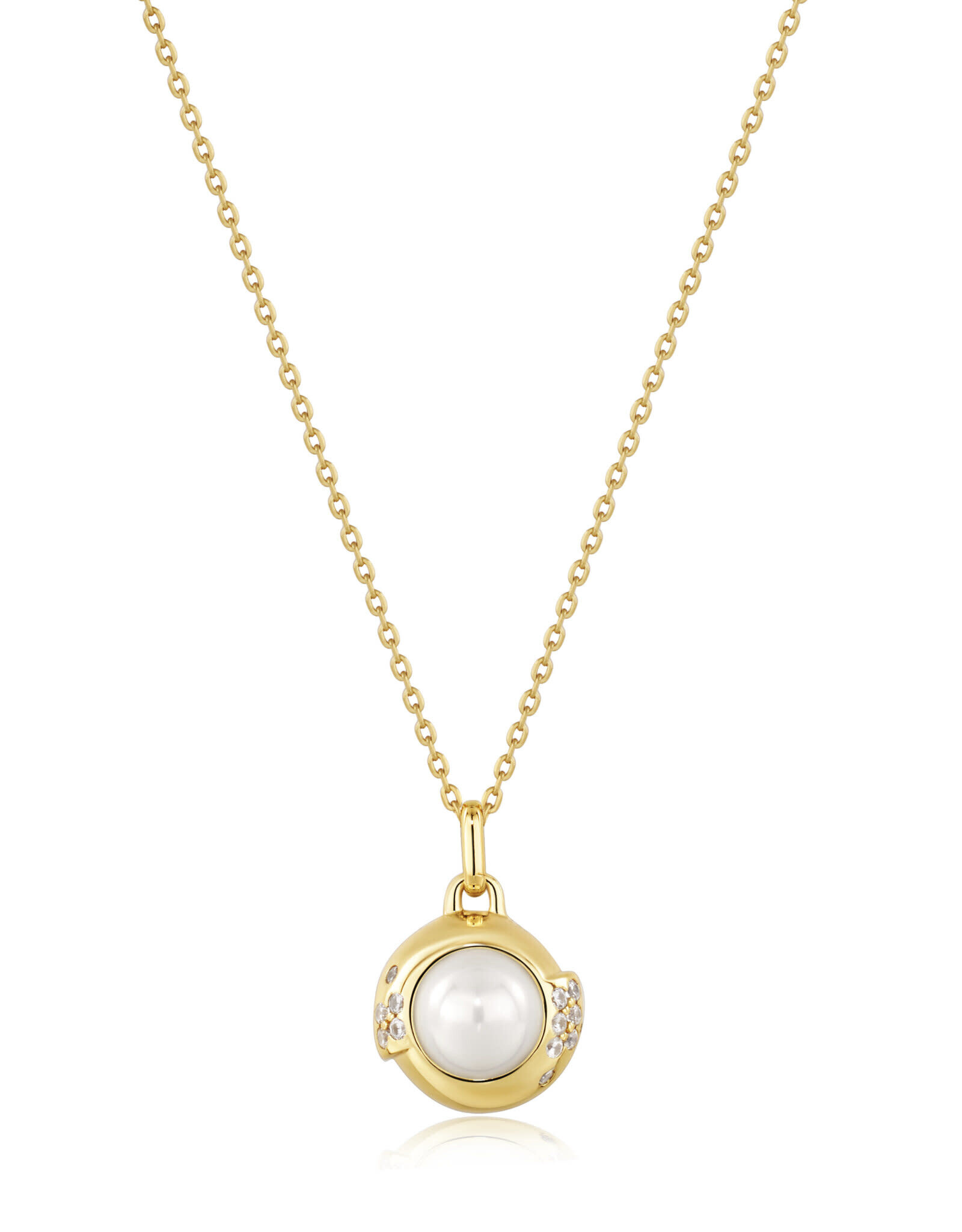 Ania Haie Ketting - Pearl sphere pendant - goud