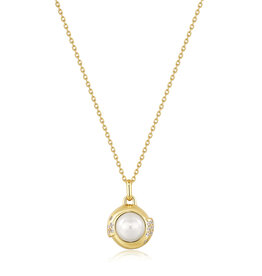Ania Haie Ketting - Pearl sphere pendant - goud