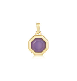 Ania Haie Charm - Ketting - Octagon lilac quartz - goud