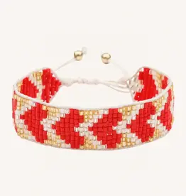 By Bar By bar - Heart armband poppy red