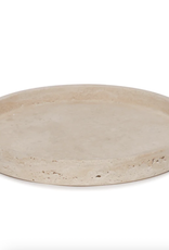 Mooisa Schaal - Traverine  rond met rand - dia 30cm