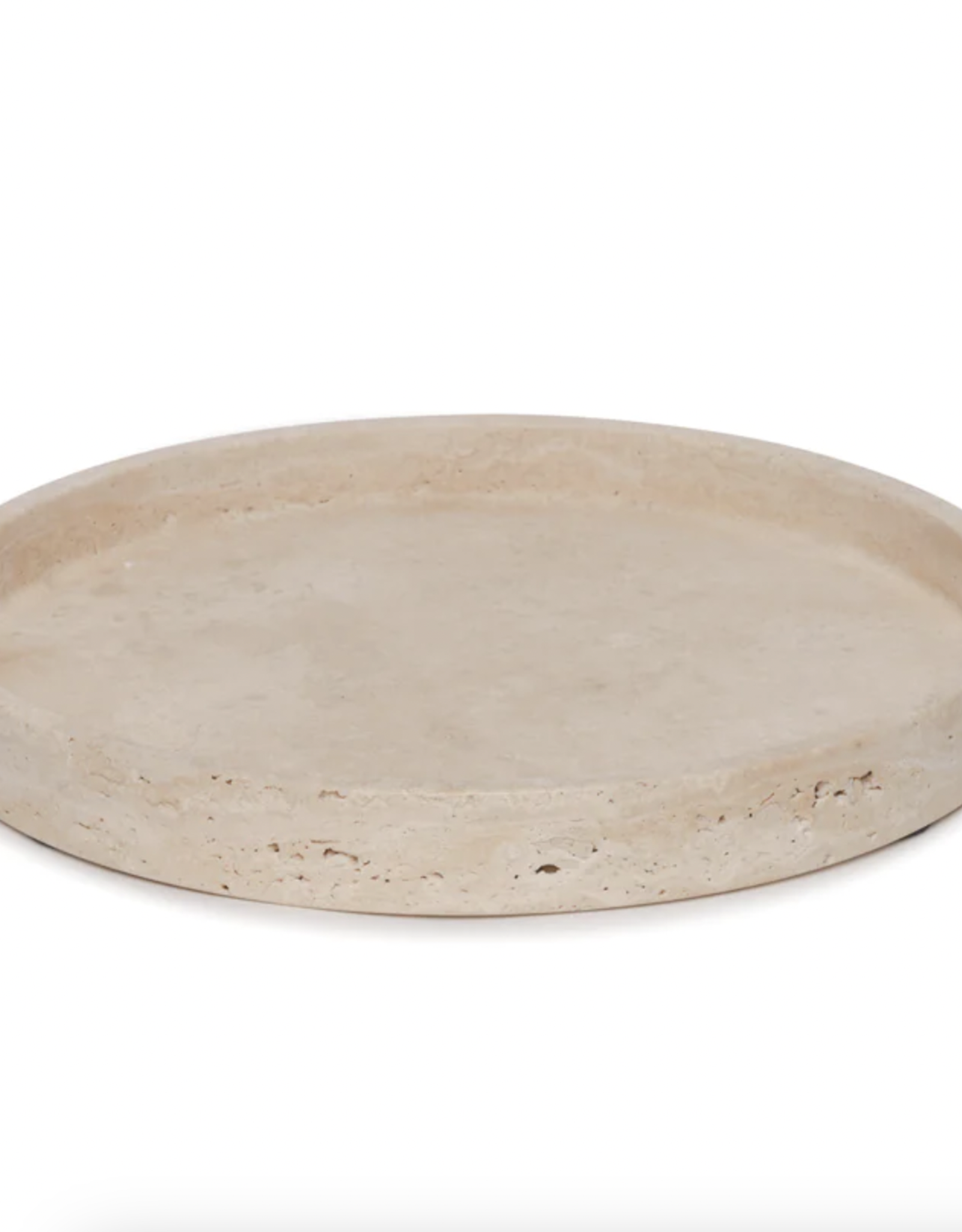 Mooisa Schaal - Traverine  rond met rand - dia 30cm