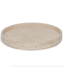 Mooisa Schaal - Traverine  rond met rand - dia 30cm