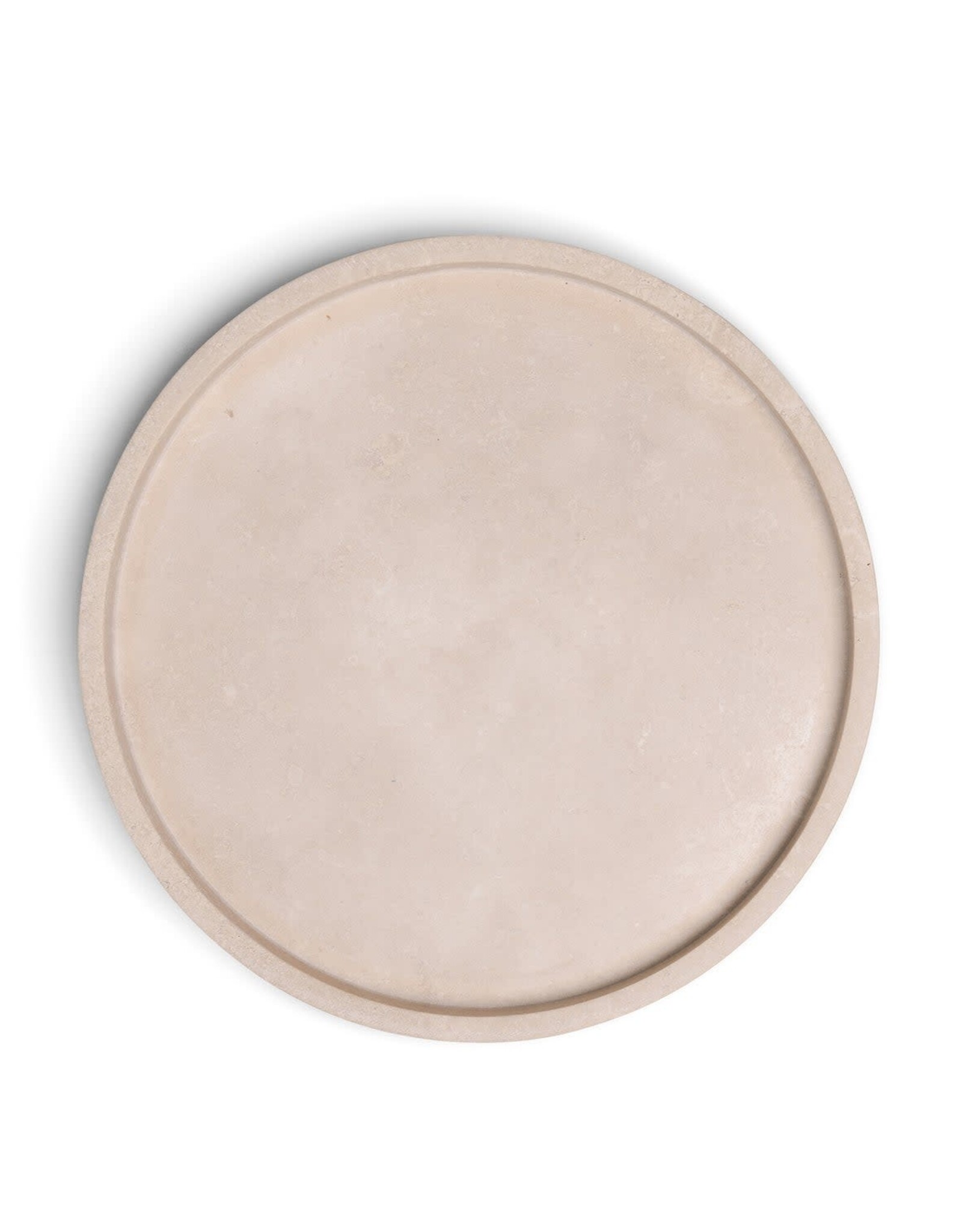 Mooisa Schaal - Travertine rond met rand - dia45 cm