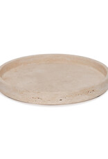 Mooisa Mooisa - Traverine dienbland rond met rand - dia45 cm