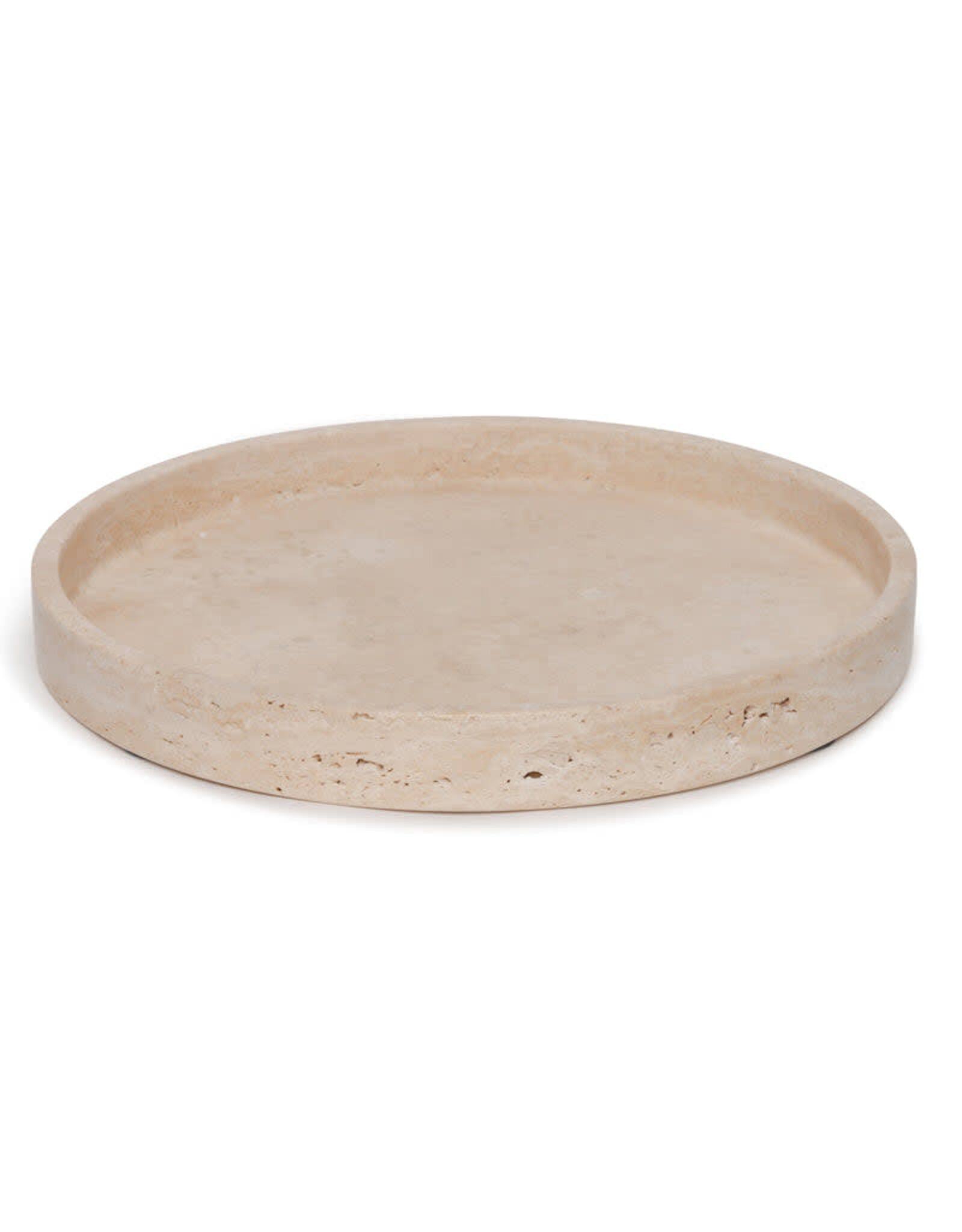 Mooisa Schaal - Travertine rond met rand - dia45 cm