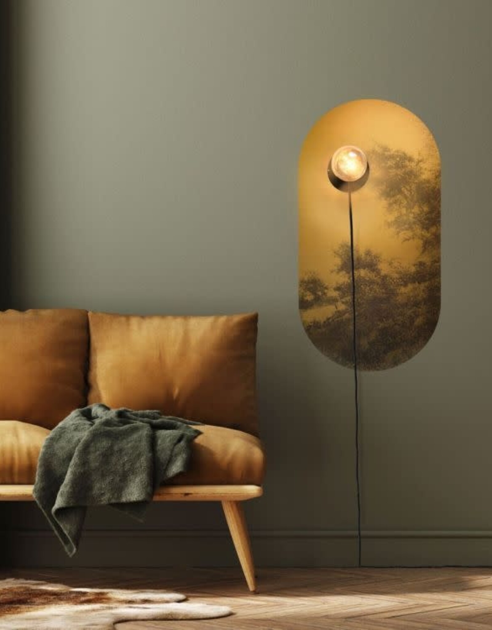 Groovy Magnets Magneetsticker- ovaal forest goud