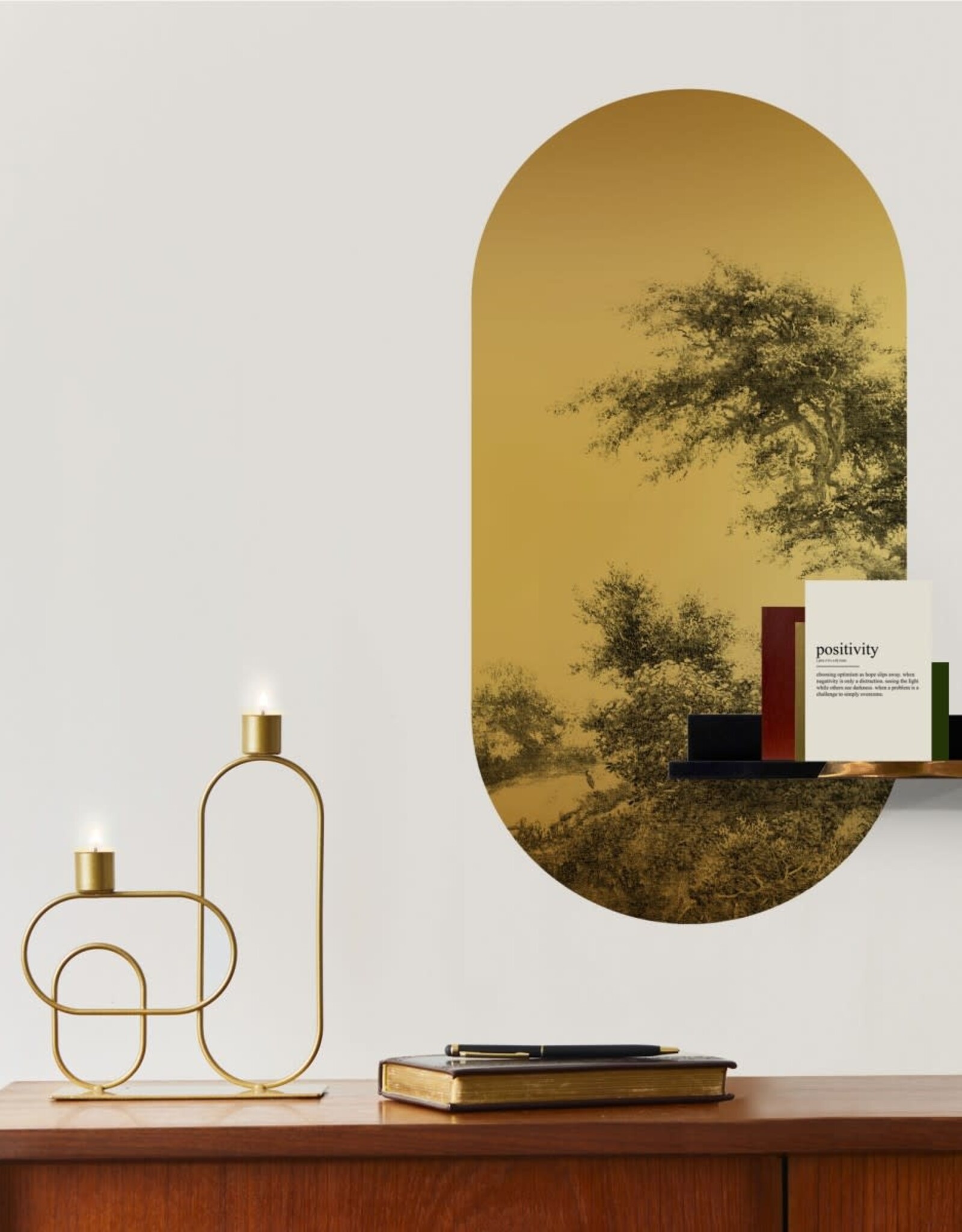 Groovy Magnets Magneetsticker- ovaal forest goud