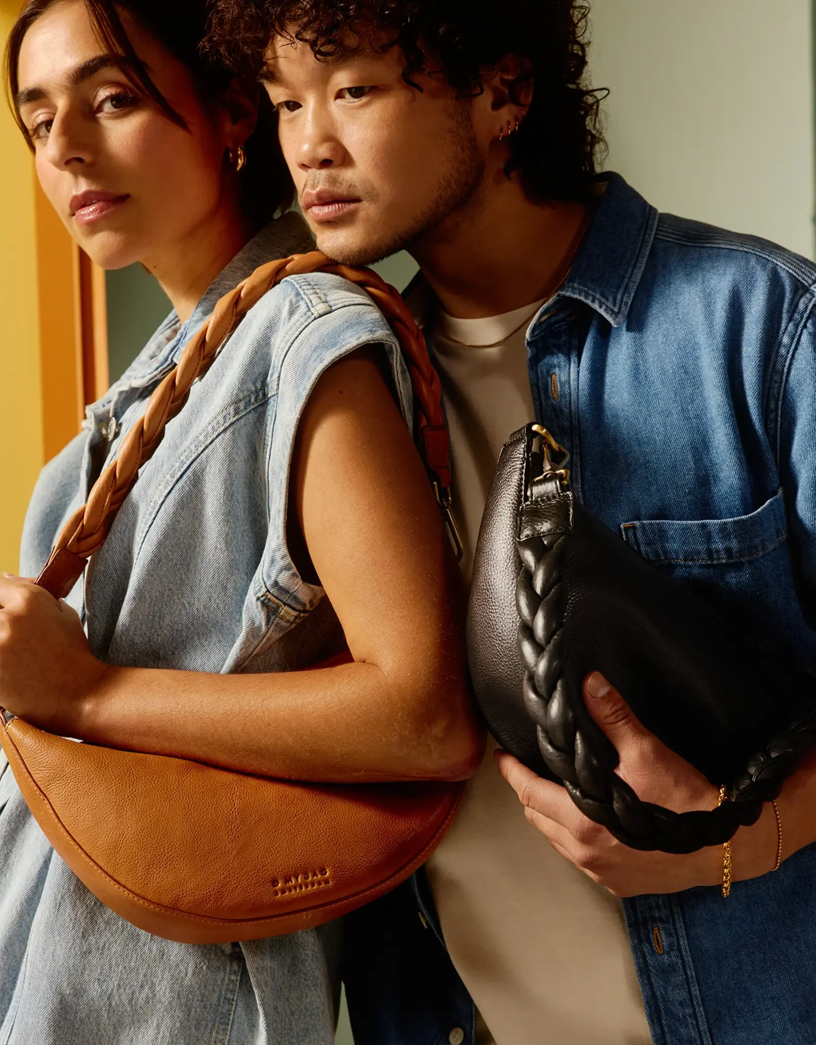 O My Bag Braided shoulder Strap - Wild Oak soft grain leather