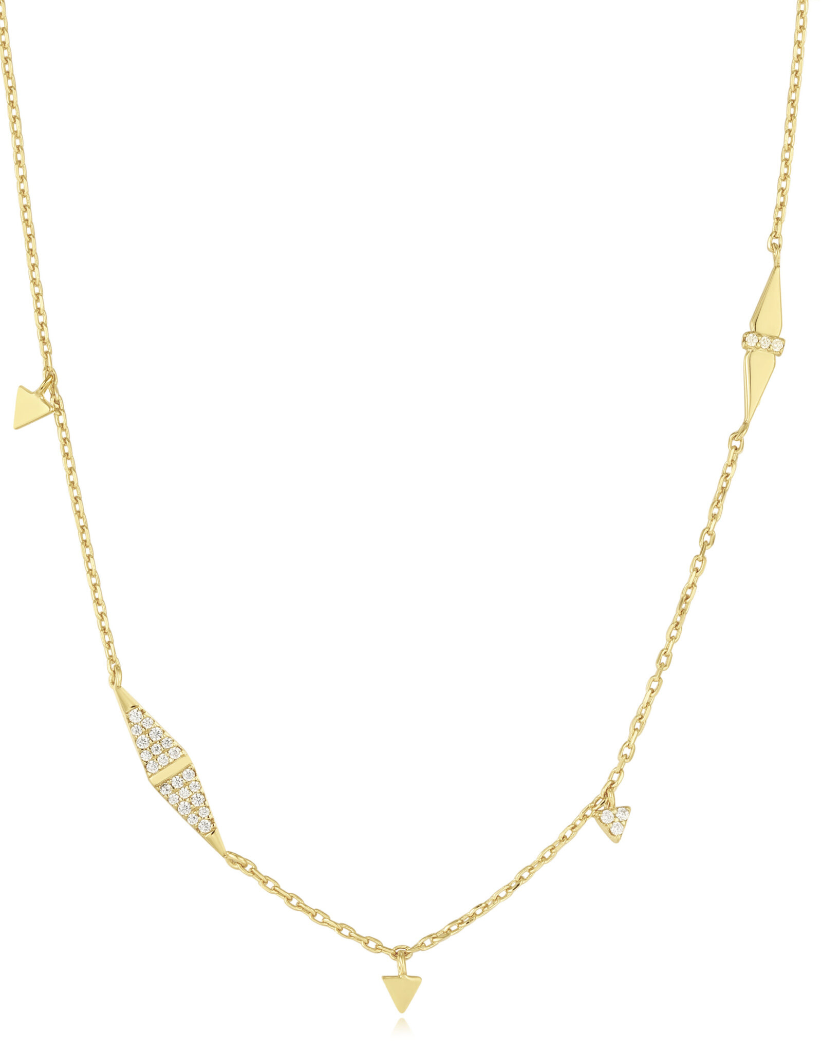 Ania Haie Ketting - Geometric sparkle chain - goud