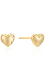Ania Haie Oorbellen - Puffy Heart Stud - goud