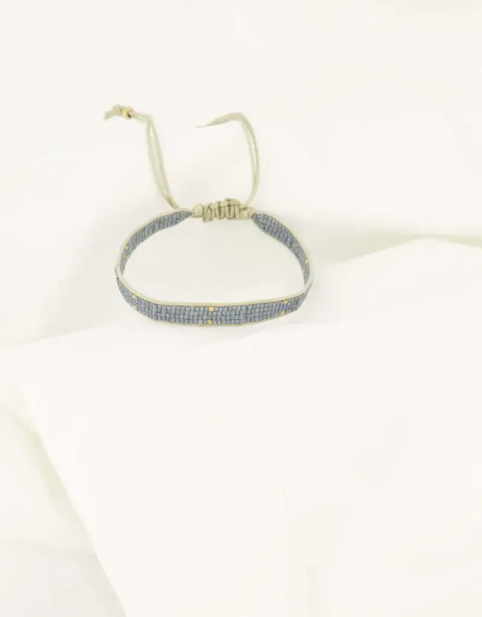 Zusss Armband - Miyuki stipje grijsblauw