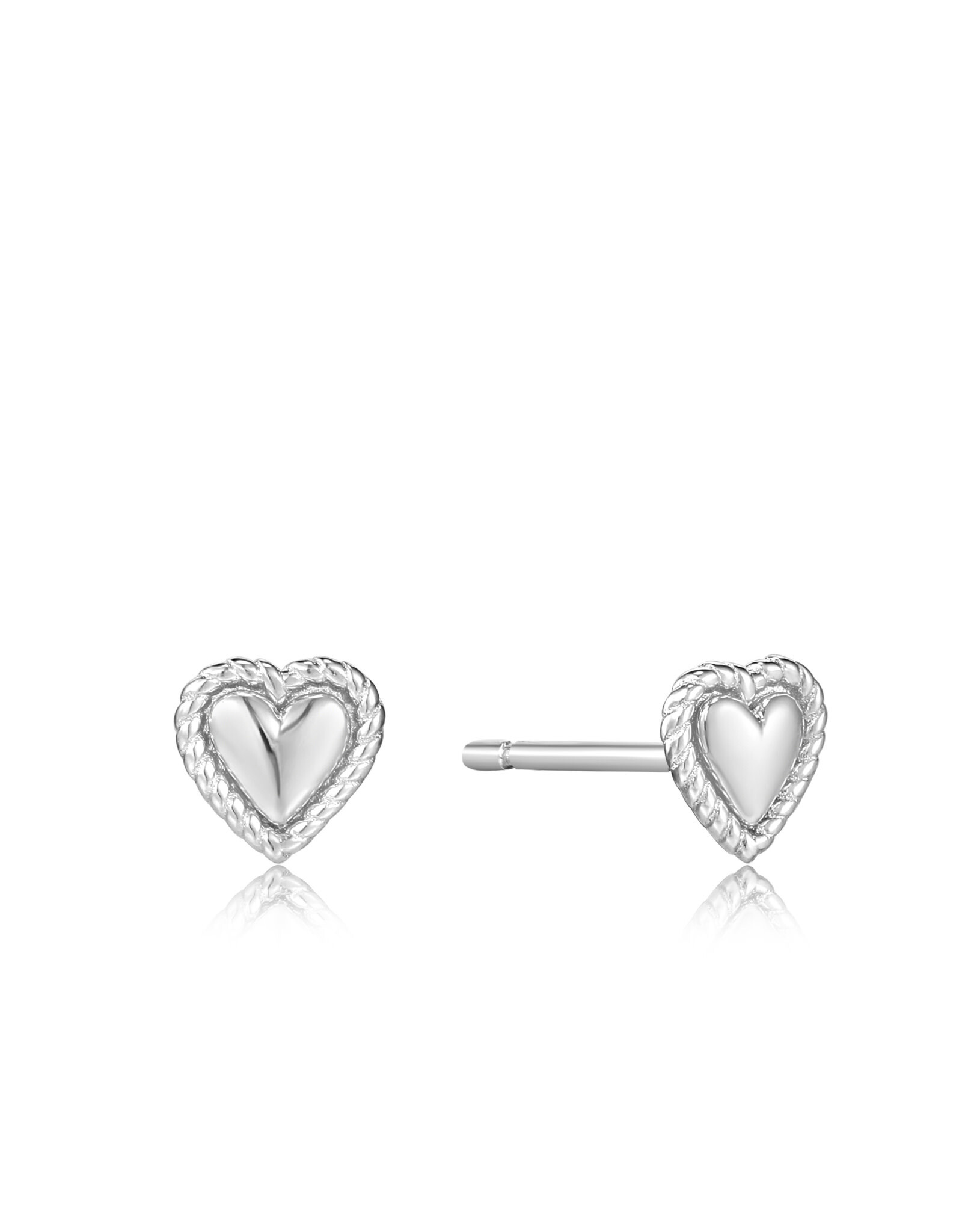 Ania Haie Oorbellen - Rope heart bar stud - zilver