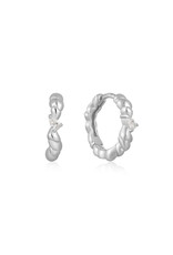 Ania Haie Oorbellen - Twisted Wave Huggie hoop - silver