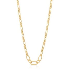 Ania Haie Ketting - chain reaction figaro chain - goud