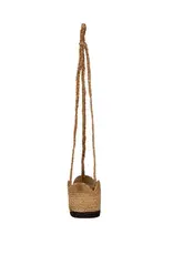 Zusss Planten hangmand Ø12cm jute bruin/zwart