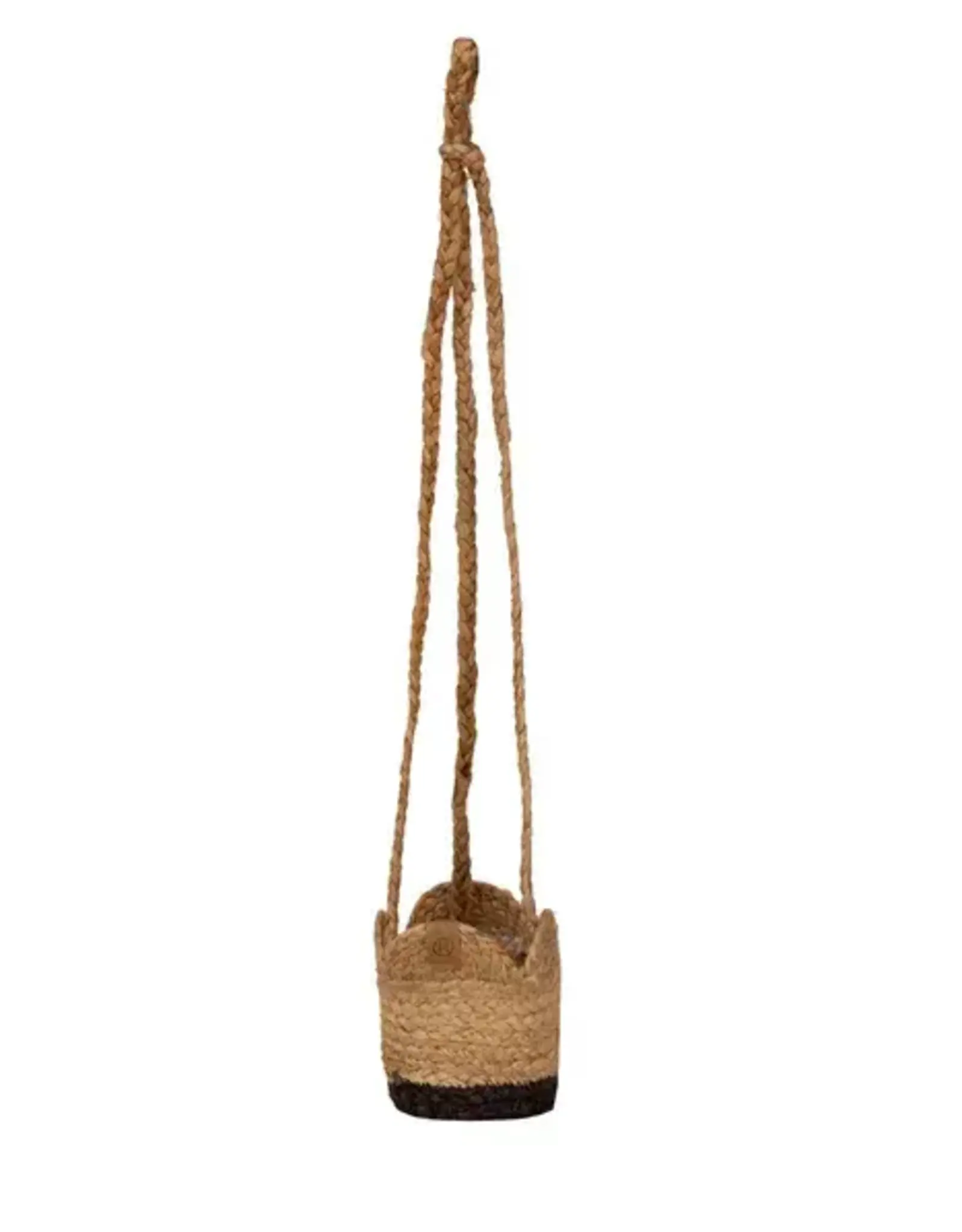 Zusss Planten hangmand Ø12cm jute bruin/zwart