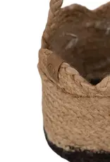 Zusss Planten hangmand Ø12cm jute bruin/zwart