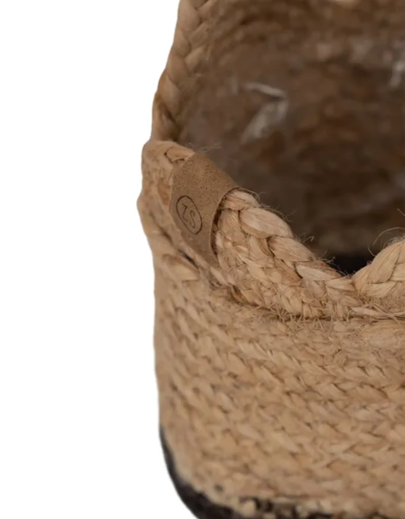 Zusss Planten hangmand Ø12cm jute bruin/zwart