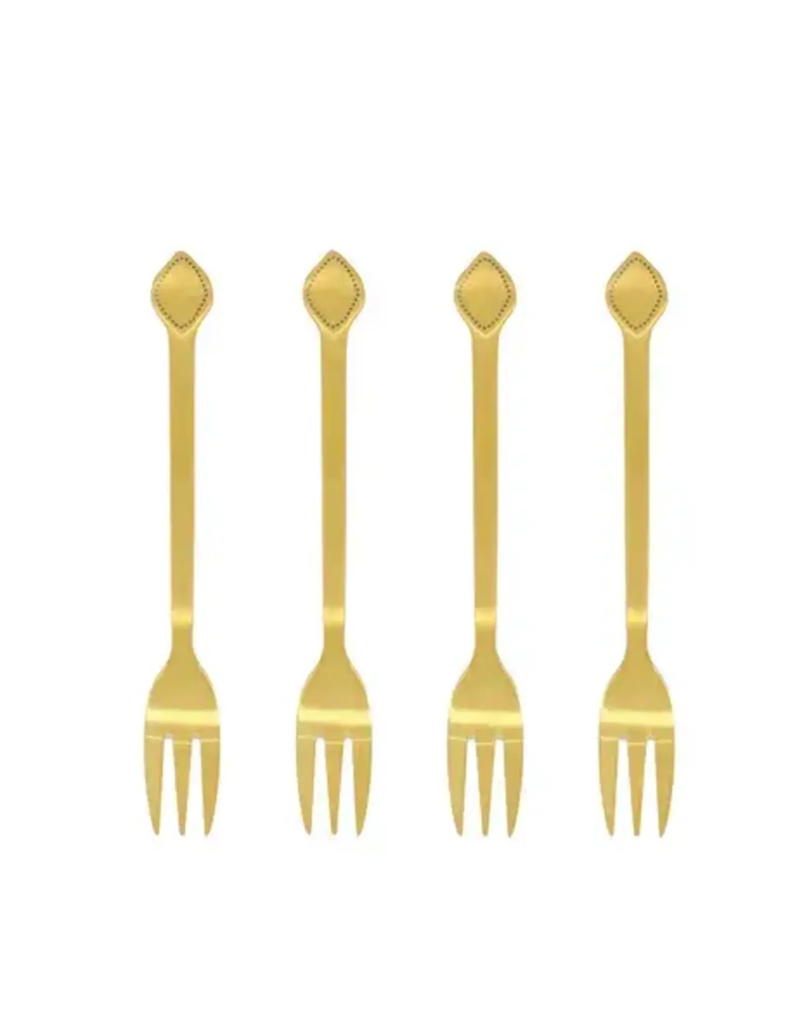 Zusss Set van 4 vorkjes hartje goud