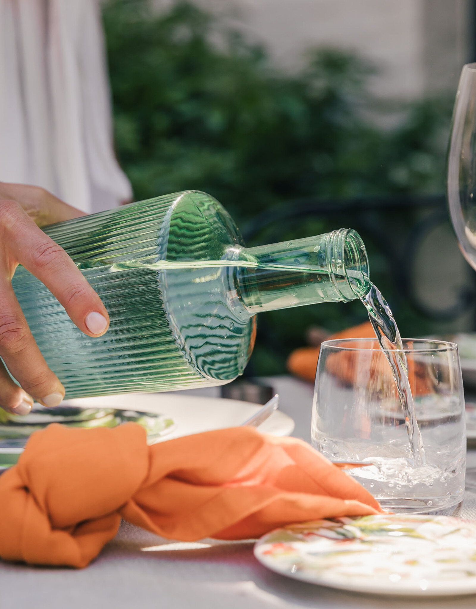 Paveau Waterfles - Bondi green - ribbels