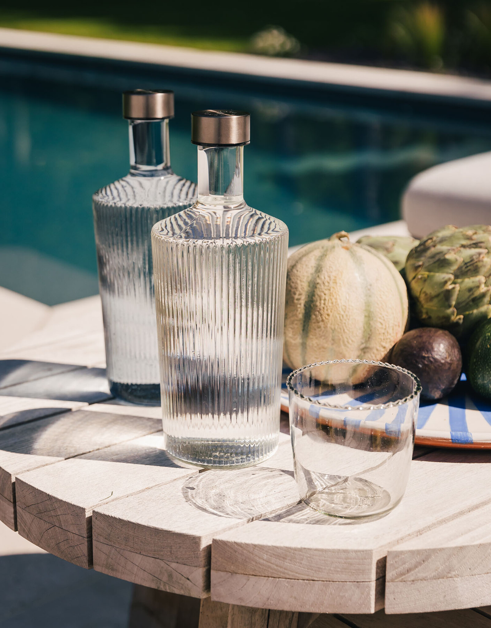 Paveau Waterfles - White - ribbels