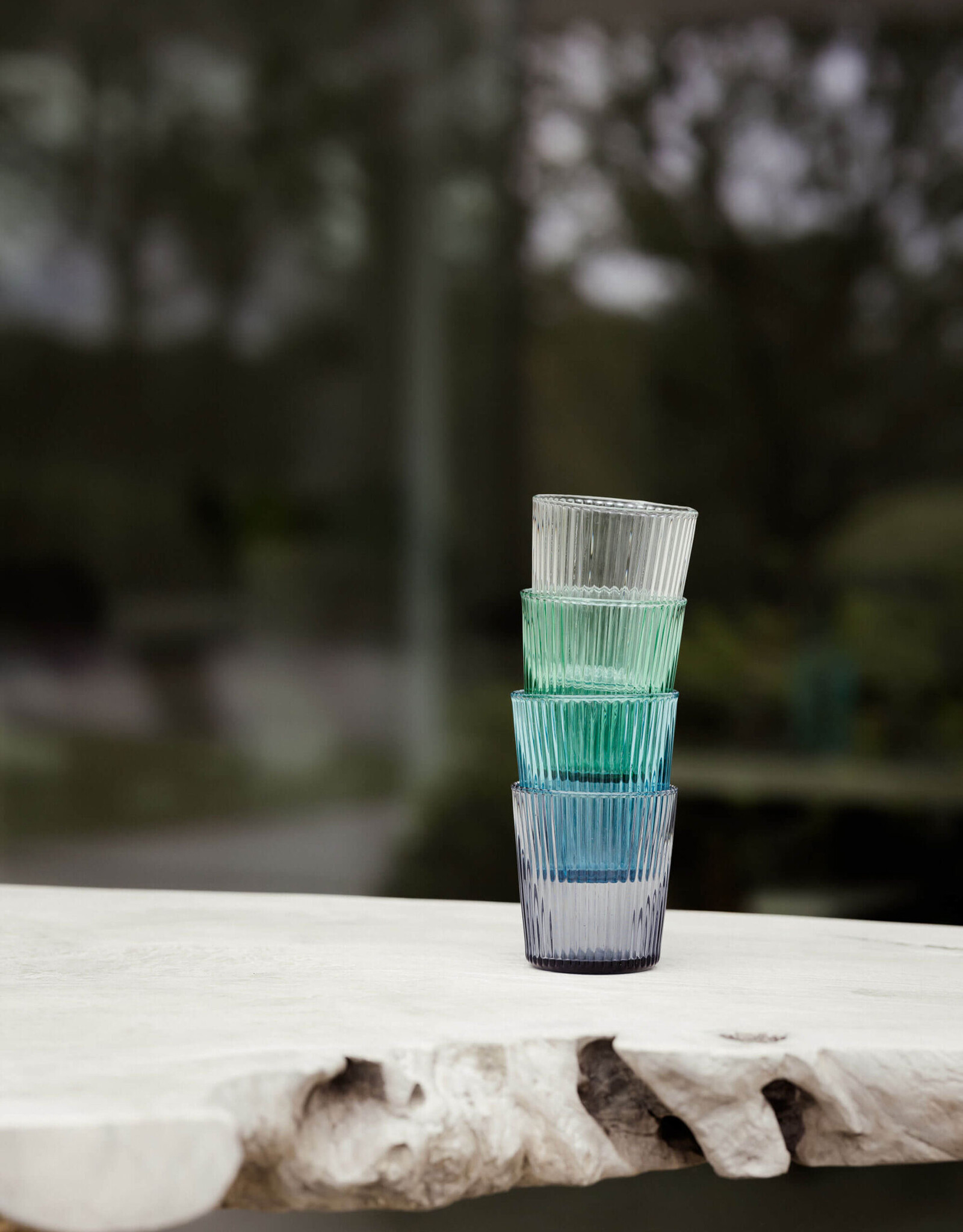 paveau Waterglas - Ribbed white