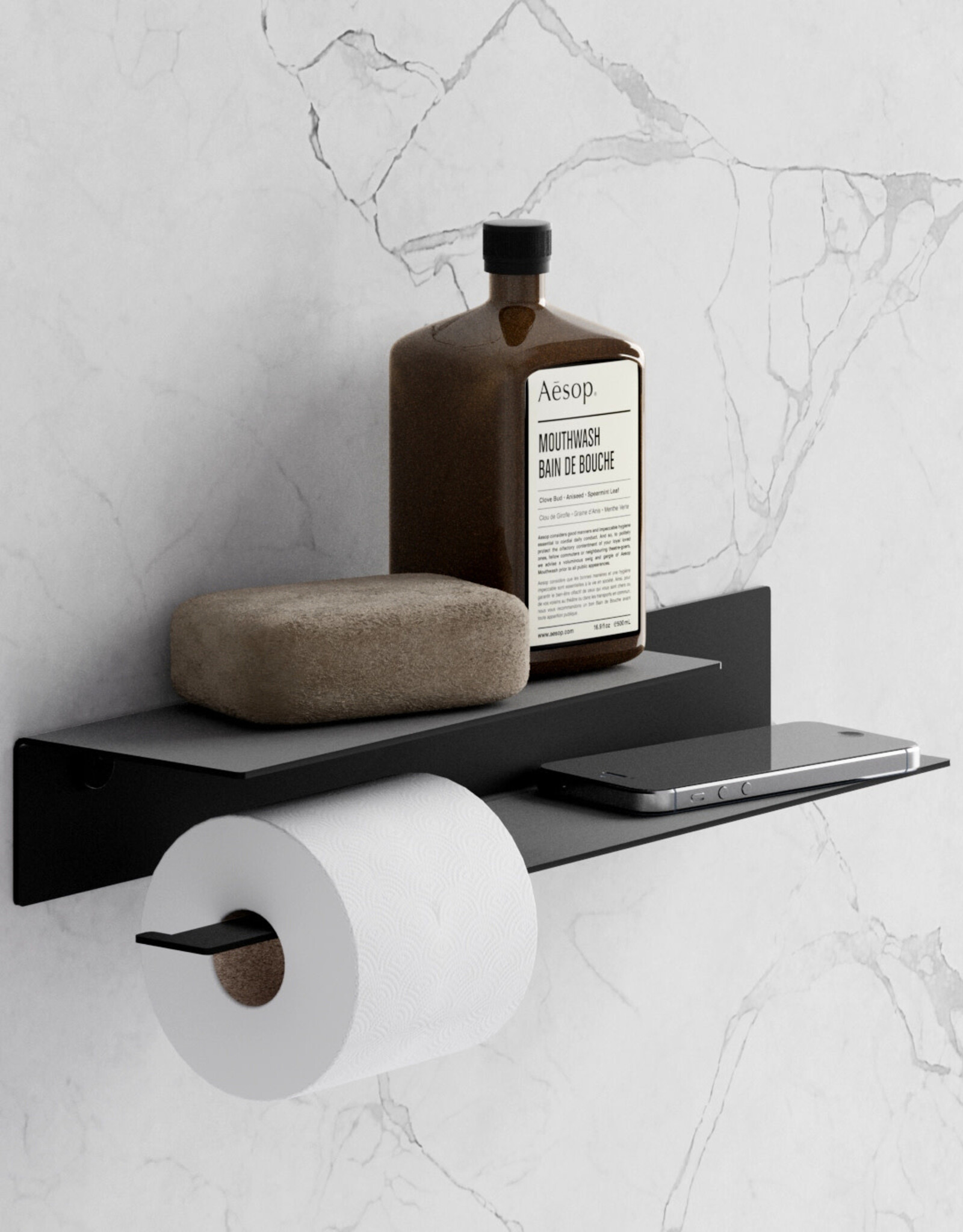 Berno toilet paper holder black L
