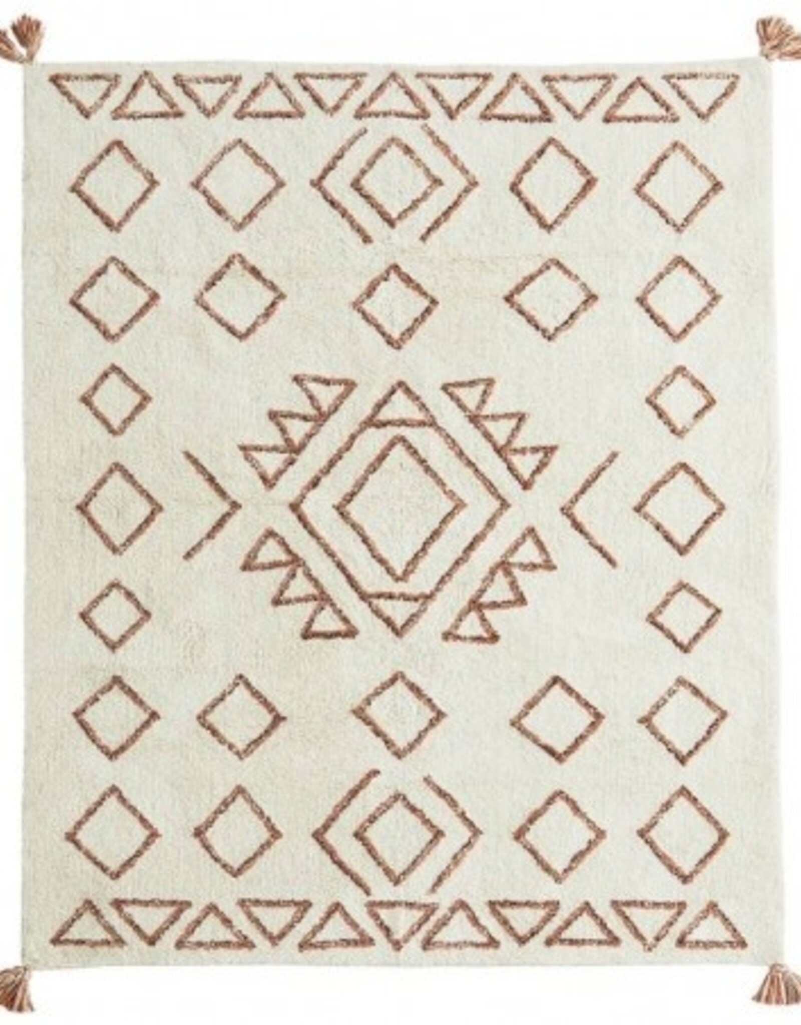 Madam Stoltz Tapijt - Cotton rug with tassels