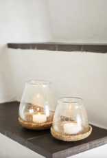Theelichtje - Glass w/ jute tray M