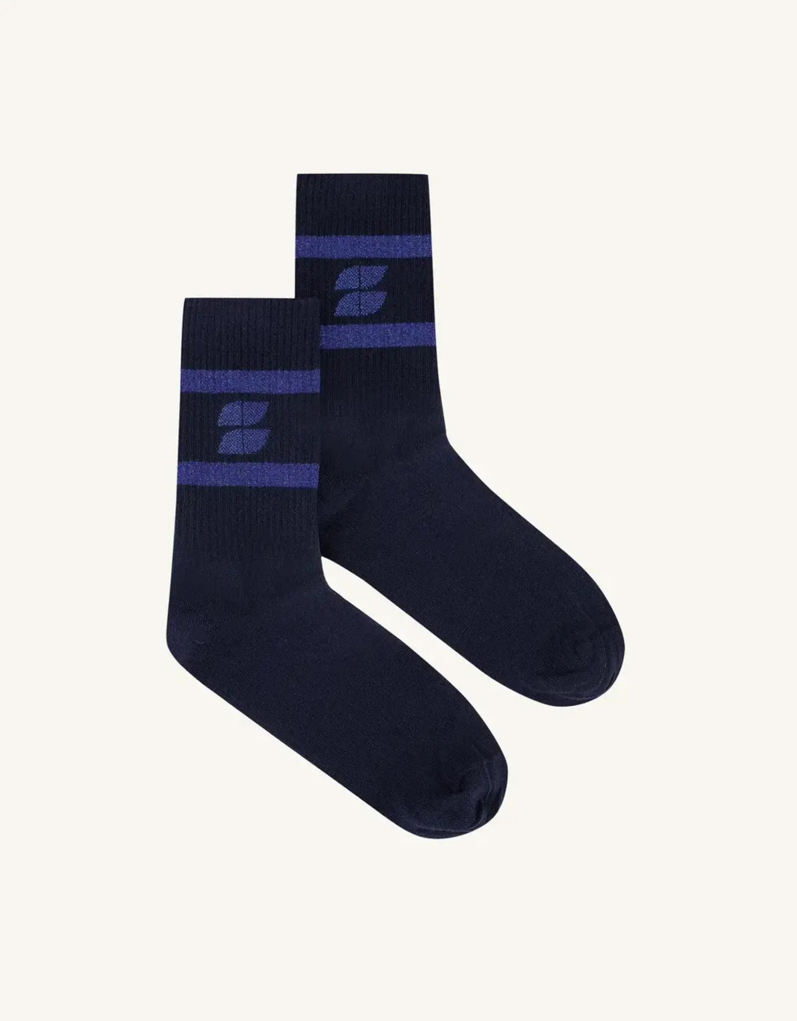 By-bar Sokken logo sparkle - one size - zwart/blauw