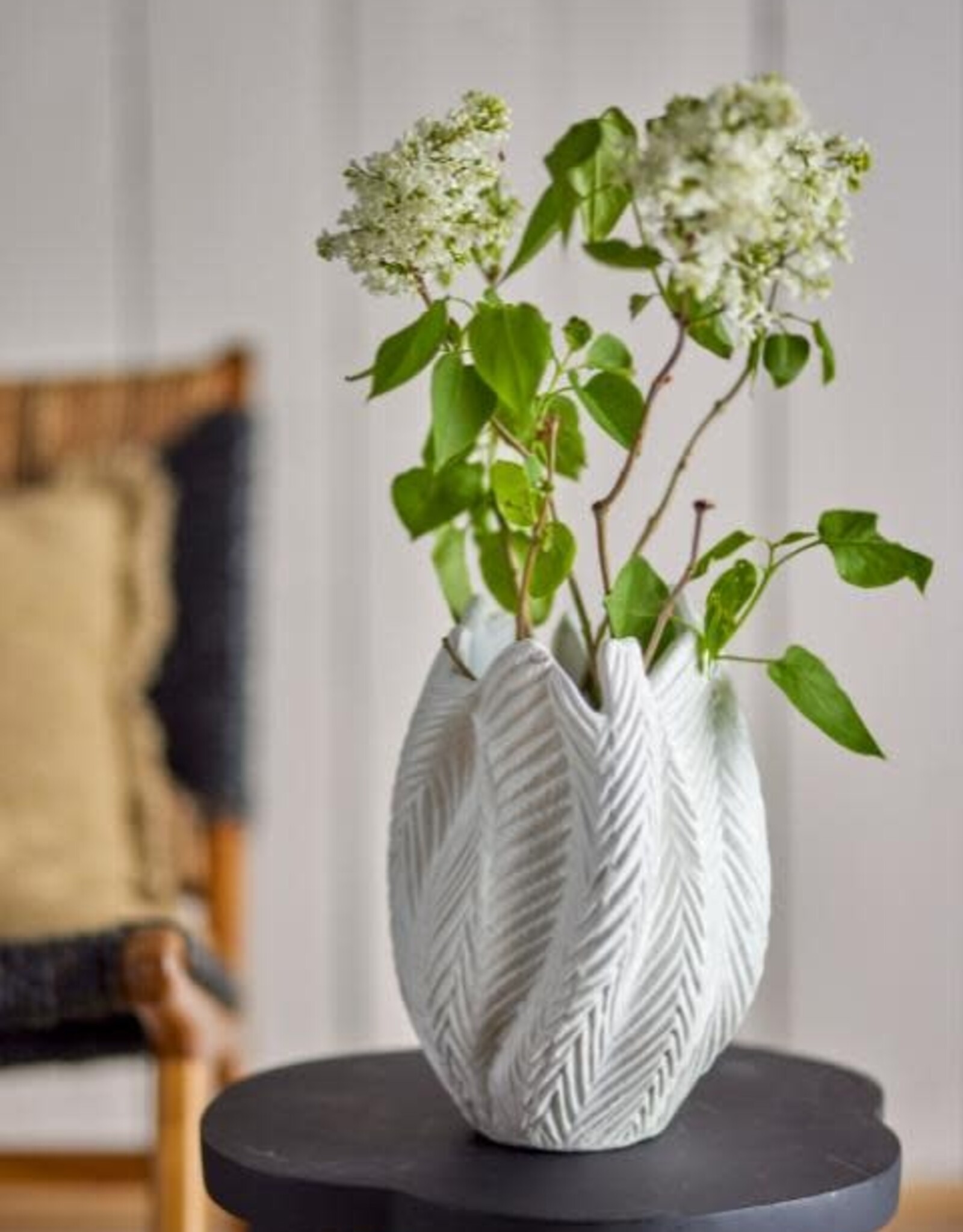 Bloomingville Vaas - Besa white stoneware