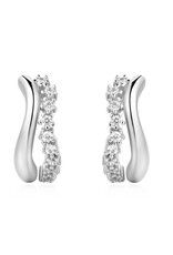 Ania Haie oorbellen - sparkle double huggies - silver