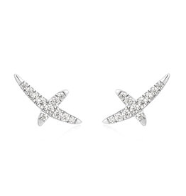 Ania Haie oorbellen - kiss pave studs - silver