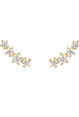 Ania Haie Oorbellen - sparkle climber studs - gold