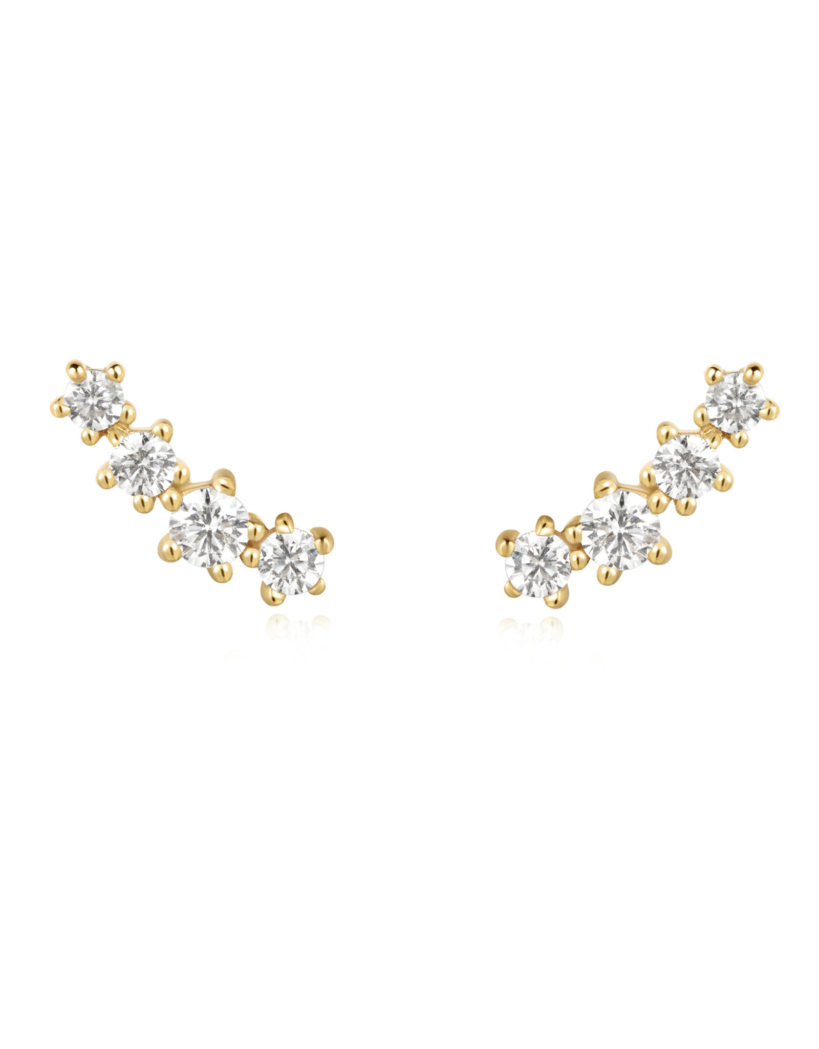 Ania Haie Oorbellen - sparkle climber studs - gold