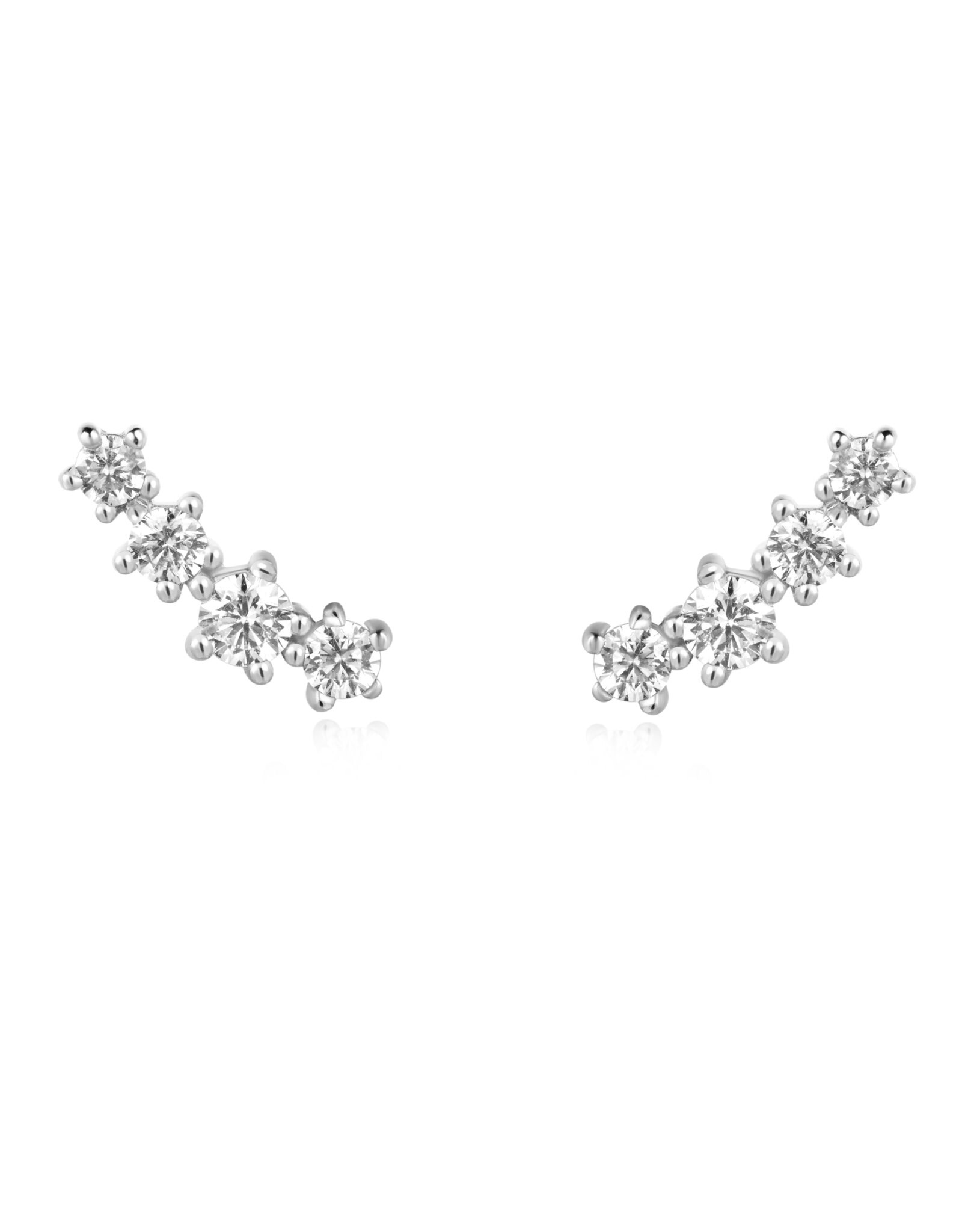 Ania Haie Oorbellen - sparkle climber studs - silver