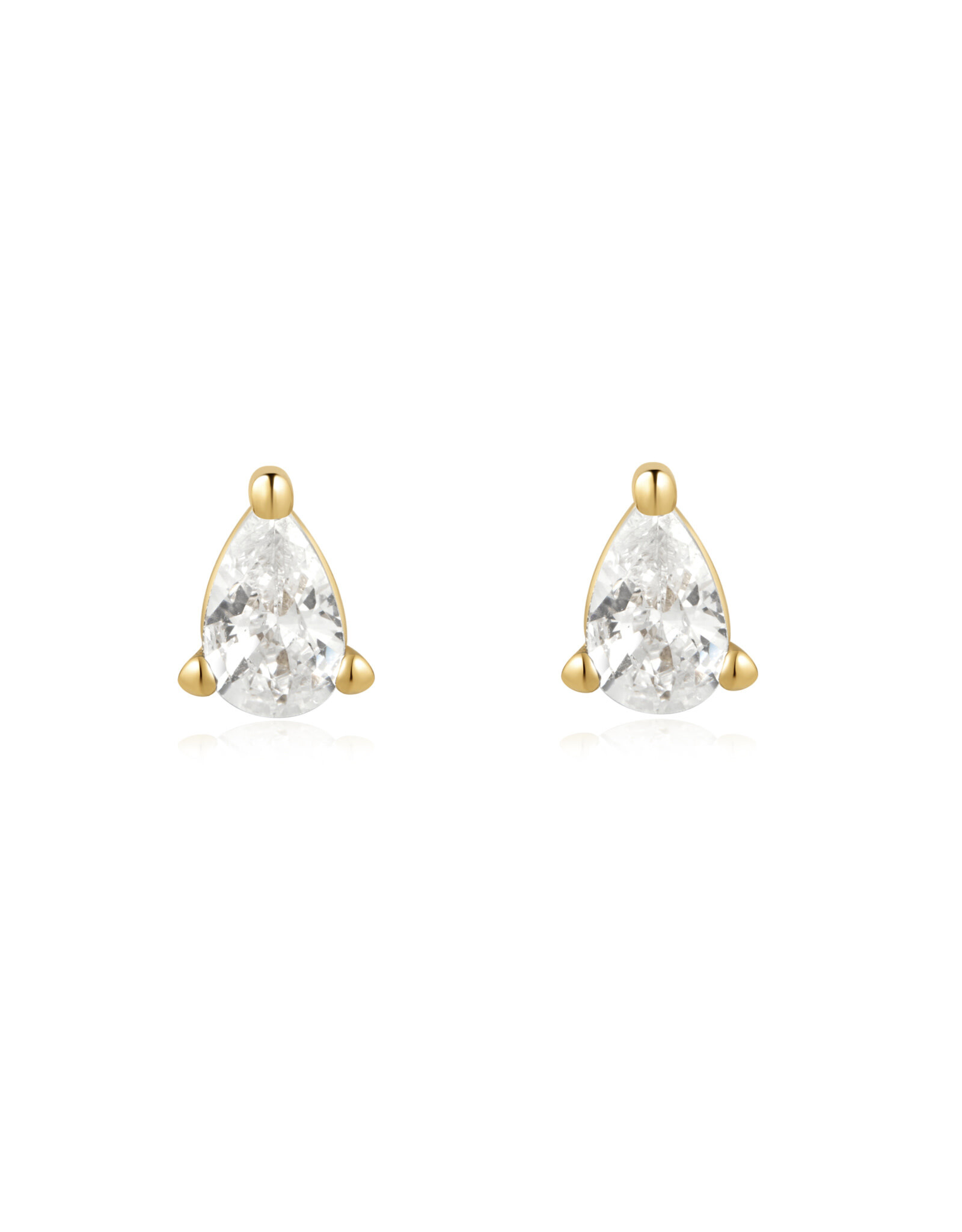 Ania Haie oorbellen - pear studs - gold