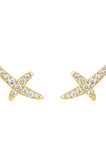 Ania Haie oorbellen - kiss pave studs - goud