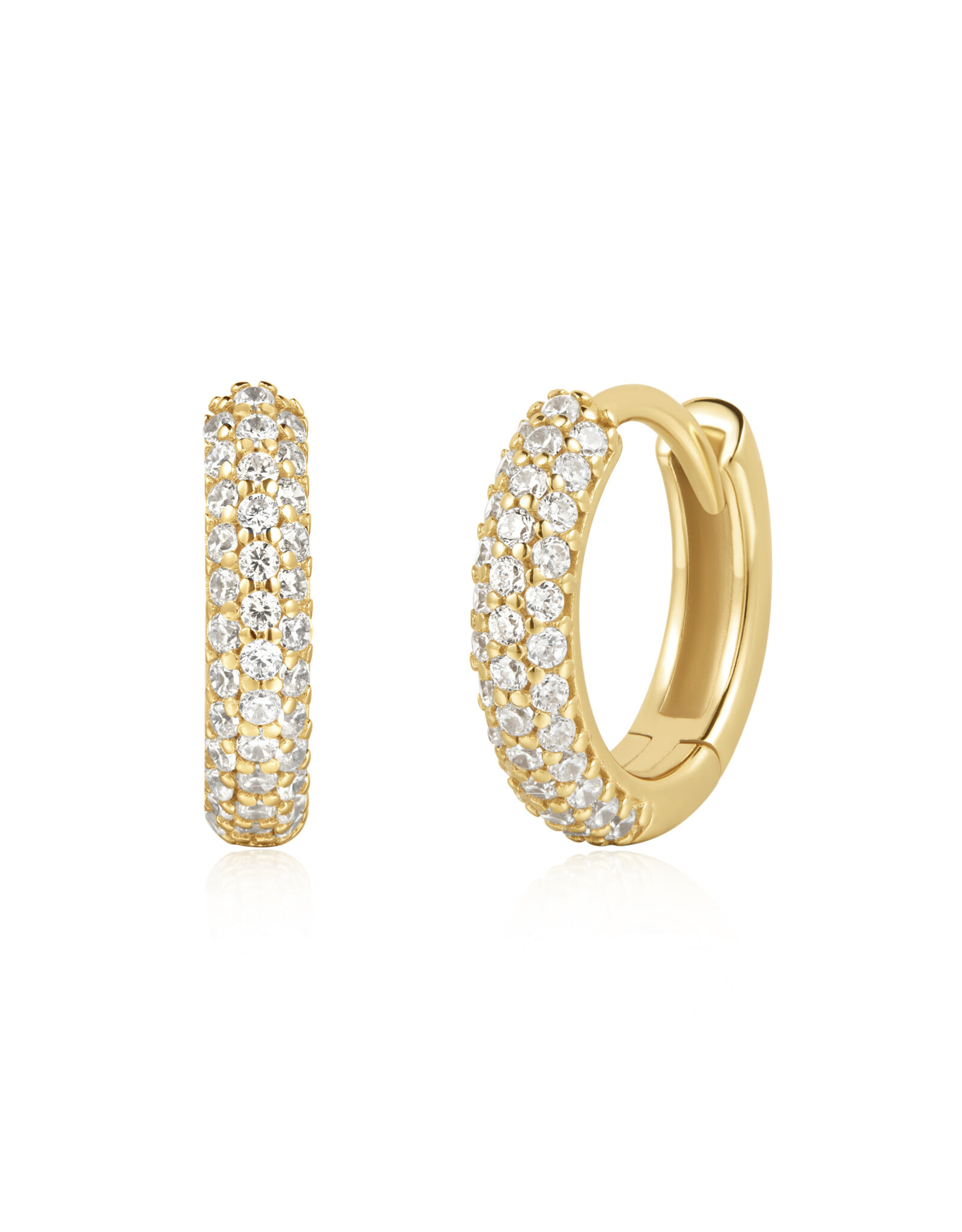 Ania Haie oorbellen - pave huggies - gold
