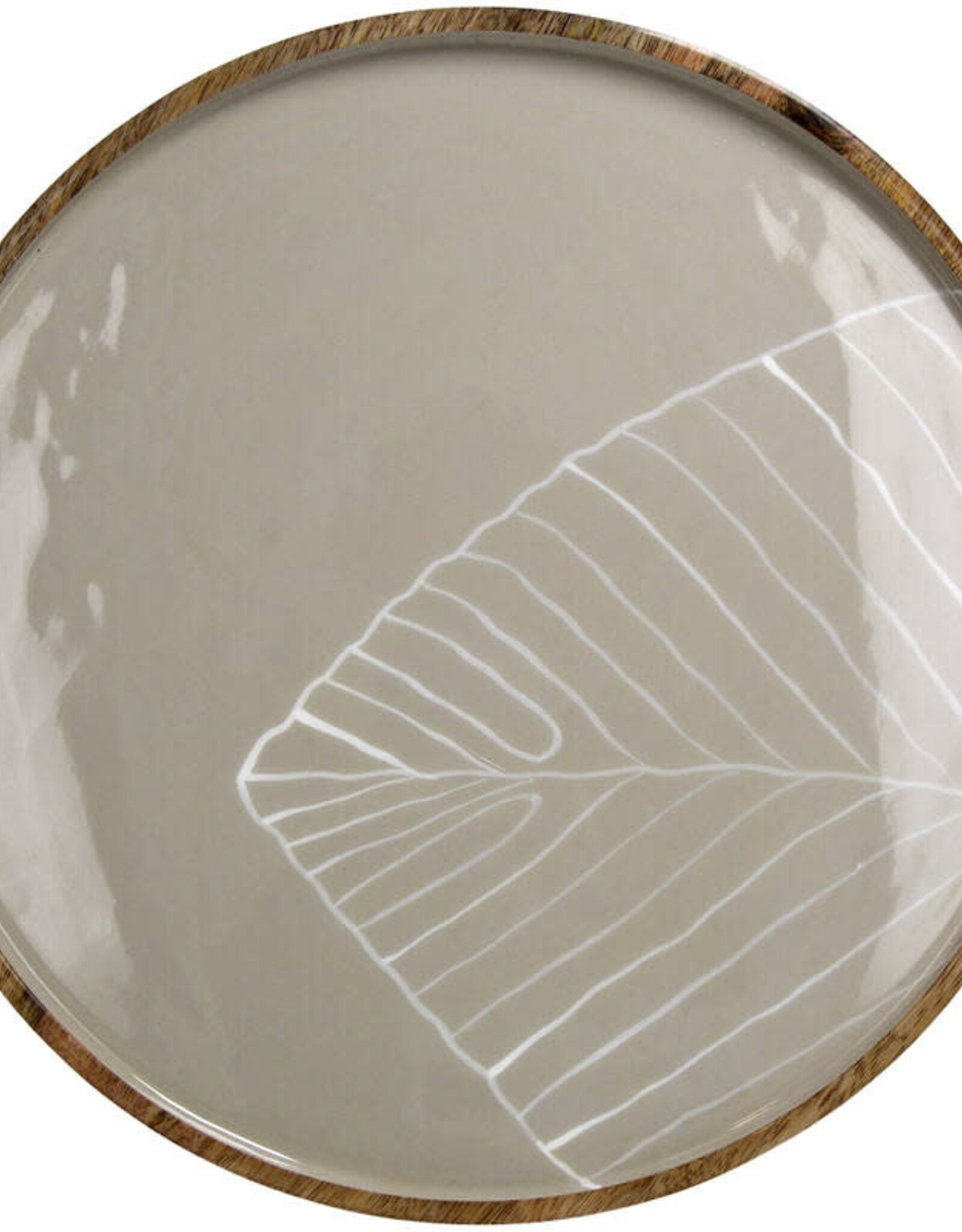 Schaal - Leaf wood beige 37x37x2.5 cm